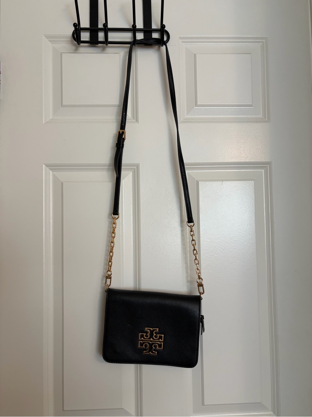 Tory Burch Black Crossbody Bag with Gold Logo